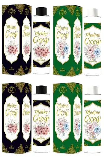 Mekke Çiçeği Ve Medine Çiçeği Kolonya 400Ml. 80 Derece 4 Adet 