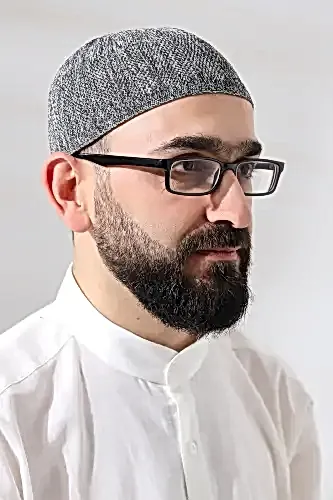 Melanj Safir Dantel Detaylı Örme Namaz Takkesi - ihvanonline (1)