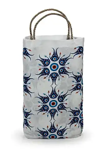 Nazar Desenli Çini Baskılı Pamuk Bambu Peştemal - ihvanonline (1)