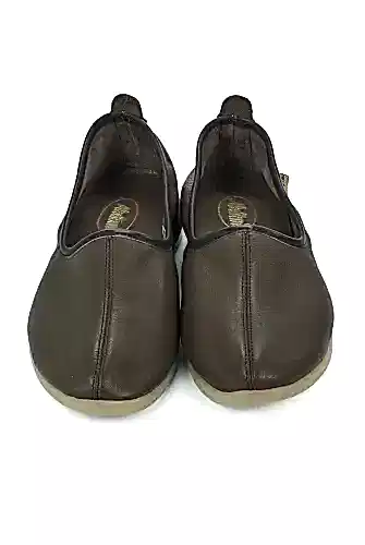 Hakiki Dana Derisi Hac Umre Tavaf Ayakkabısı Kauçuk Tabanlı Rahat ve Dayanıklı Dış Kullanıma Uygun Ayakkabı - Koyu Kahve - ihvanonline (1)