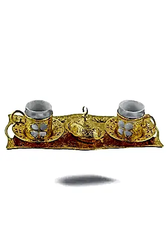 Oryant Yonca 2'li Kahve Seti Sarı Kutulu 125-S-K-18 - 1