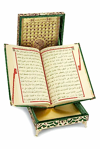 Özel Kadife Kaplı Kutulu Kuranı Kerim - Orta Boy Yeşil Renk - ihvanonline (1)