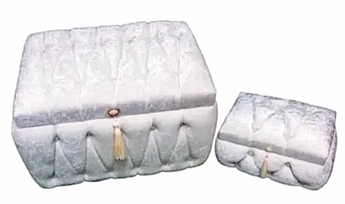 Özel Tasarım 2'li Kadife Çeyiz Sandık Seti - 04 