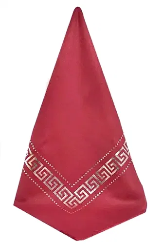 Pano Desenli Varaklı Kırmızı Örtü 