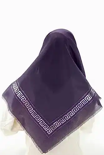 Pano Desenli Varaklı Mor Örtü - İhvan (1)