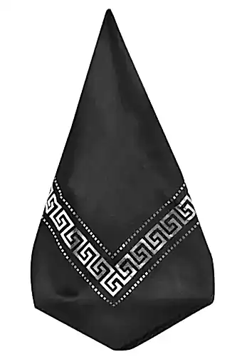 Pano Desenli Varaklı Siyah Örtü 