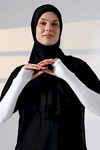 Parmak Geçmeli Kadın Penye Tesettür Kolluk - Beyaz - ihvanonline (1)