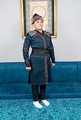 Peluş Kürk Detaylı Ertuğrul Erkek Çocuk Kostümü, Alp Kıyafeti Lacivert - ihvanonline (1)