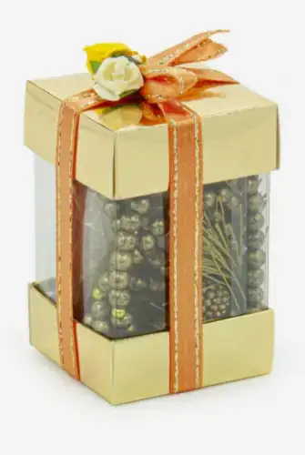 Pencere Kutulu Mini Kuran Seti - İnci Tesbihli - Pleksili - Gold - ihvanonline (1)