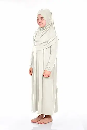 Pratik Çocuk Namaz Elbisesi 8-12 Yaş Bej - 2