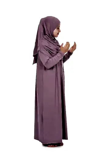 Pratik Çocuk Namaz Elbisesi 8-12 Yaş Gül Kurusu - ihvanonline (1)