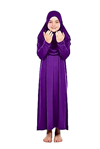 Pratik Çocuk Namaz Elbisesi 8-12 Yaş Mor - 2