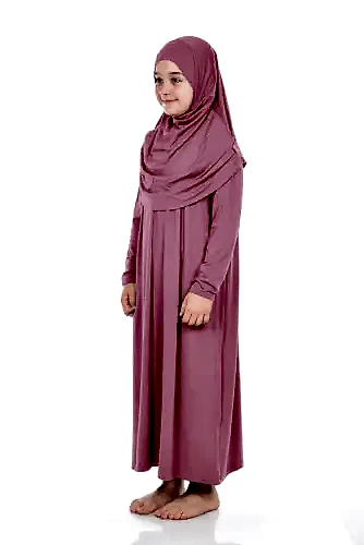 Pratik Çocuk Namaz Elbisesi 8-12 Yaş Pembe - ihvanonline (1)