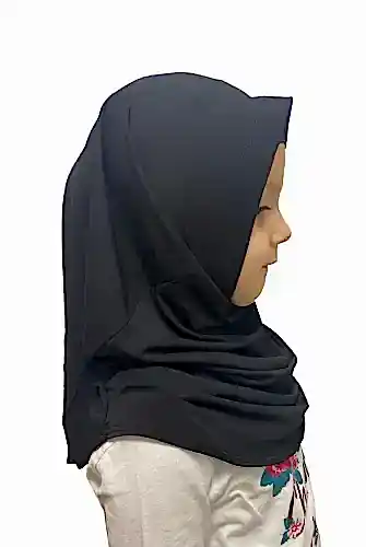 Pratik Hazır Geçmeli Çocuk Eşarbı Siyah - ihvanonline (1)