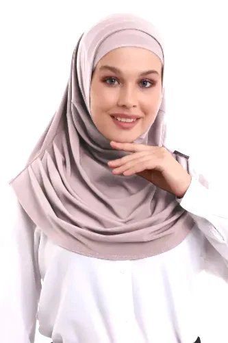 Pudra Yetişkin Boneli Tesettür Hazır Pratik Eşarp 
