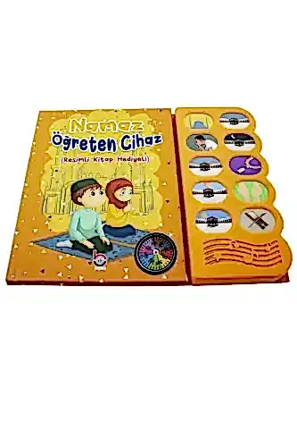 Pusulalı Kıbleyi Gösteren Sesli Namaz Öğreten Cihaz Resimli Kitap Seti Turuncu - 1
