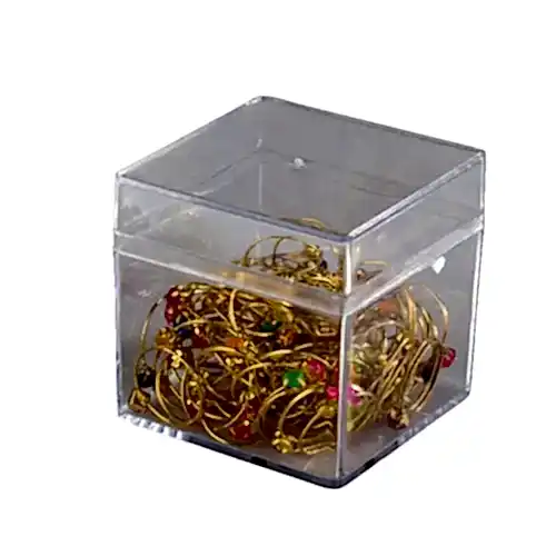 Renkli Taşlı Tel Gold Çocuk Yüzük - 100'lü Paket 