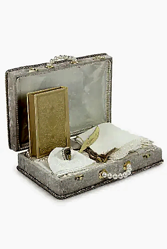 Sandıklı İşlemeli Çeyizlik Seccade Seti Damat Gelin Bohçası Hediyelik Kuranı Kerim Seti - ihvanonline (1)