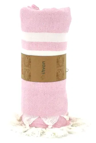 Pembe Pamuk Bambu Peştemal 