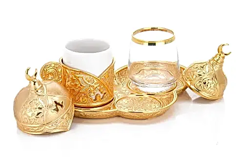 Sena Ziyafet Tek Kişilik Kahve Sunum Seti Gold Kutulu - İhvan (1)