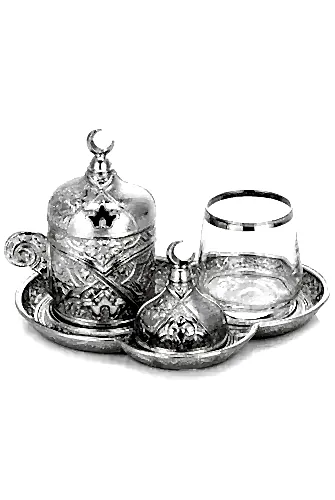 Sena Ziyafet Tek Kişilik Kahve Sunum Seti Gümüş Kutulu - 1