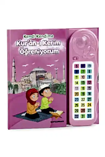 Sesli Elif Ba Kuranı Kerim Öğreten Cihaz Seti Kitaplı Pembe 