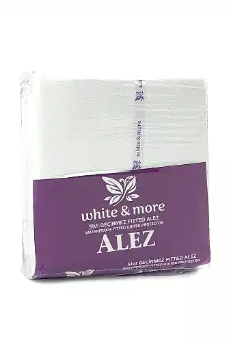 Sıvı Geçirmez Alez Çarşaf Pamuklu Lastikli Yatak Koruyucu - Beyaz - 100x200 - 1