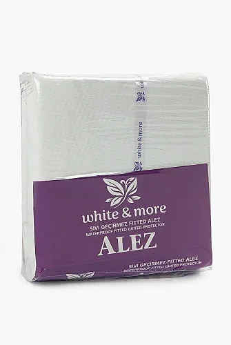 Sıvı Geçirmez Alez Çarşaf Pamuklu Lastikli Yatak Koruyucu - Beyaz - 120x200 - 1