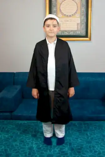 Siyah Buhara Yaka Namaz Elbisesi Erkek Çocuk Cübbe - ihvanonline (1)