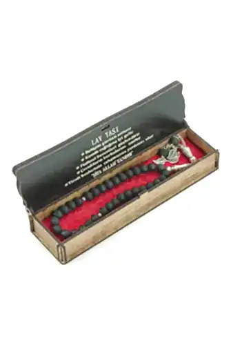 Siyah Lav Taşı Özel Kutulu 33lü Tesbih 