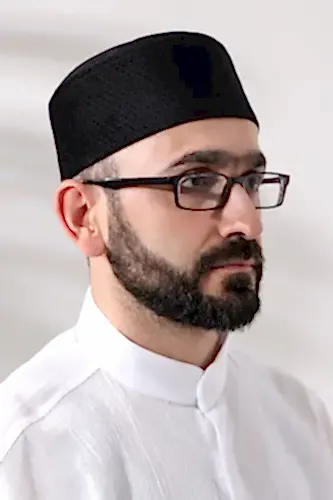 Siyah Petek Kareli Kadife Kalıp Namaz Takkesi - 2