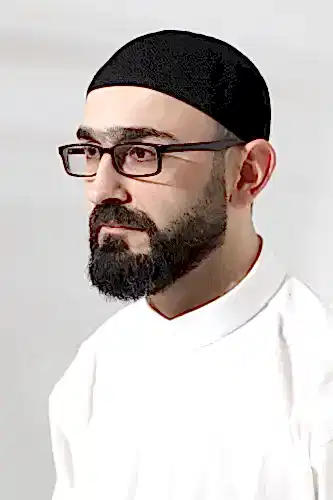 Siyah Safir Dantel Detaylı Örme Namaz Takkesi 