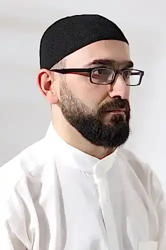 Siyah Safir Dantel Detaylı Örme Namaz Takkesi - ihvanonline (1)