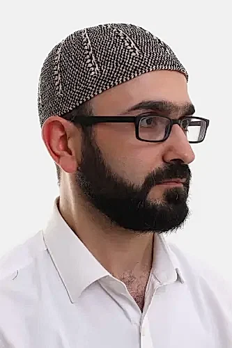 Siyah Taş Kışlık Çift Renk Kadife Namaz Takkesi - ihvanonline (1)