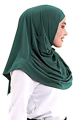 Su Yeşili Yetişkin Boneli Tesettür Hazır Pratik Eşarp - ihvanonline (1)