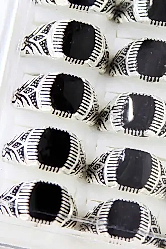 Taşlı Erkek Yüzüğü - 42 Adet-6128 - İhvan (1)