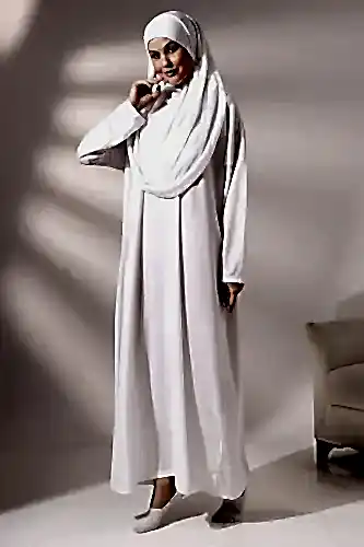 Tek Parça Namaz Elbisesi - Beyaz - 5015 - İhvan (1)