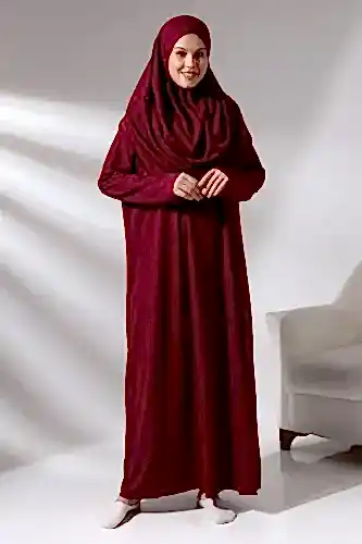 Tek Parça Namaz Elbisesi - Fuşya - 5015 - İhvan (1)