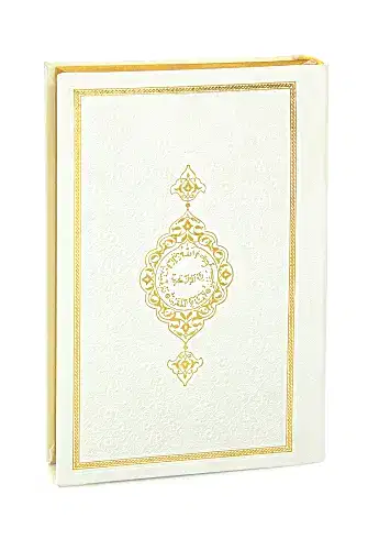 Termo Deri Ciltli Kuranı Kerim Medine Hatlı Hafız Boy Beyaz 