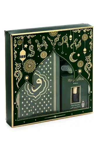 Yeşil Vav Desenli Termo Deri Arapça Kuranı Kerim ve Seccade Seti - ihvanonline (1)