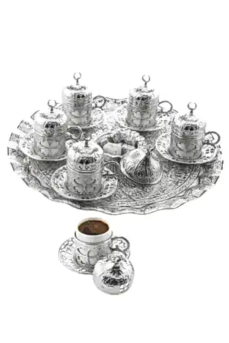 Yonca Yuvarlak 6'lı Kahve Seti Kutulu 113-A-K-11 - İhvan (1)